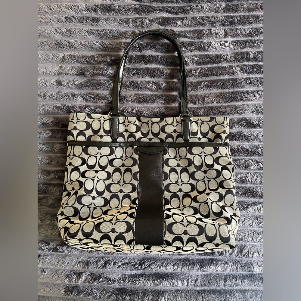 Coach Black and Grey Tote Purse